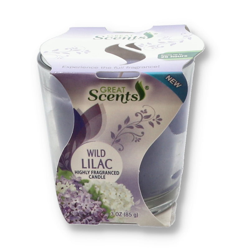 3OZ GREAT SCENTS CANDLE WILD LILAC SCENT