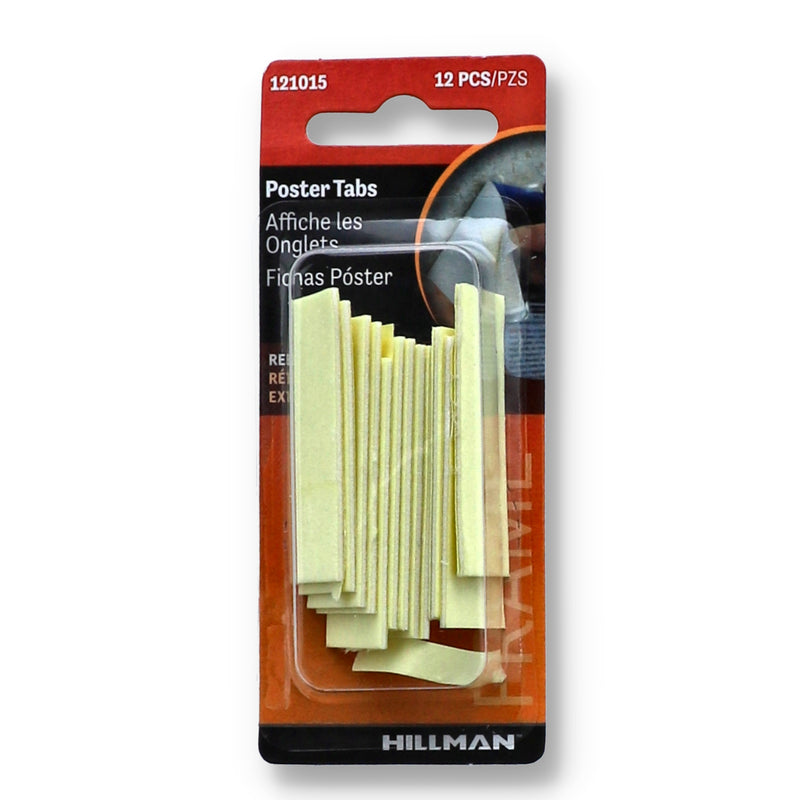 HILLMAN 12PC REMOVABLE POSTER TABS