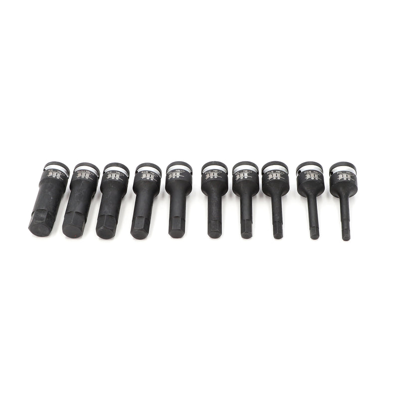 IIT PRO IIT PRO 10PC 1/2'' DRIVE 3'' HEX BIT IMPACT SOCKETS IN FOAM TRAY 1/4-3/4''