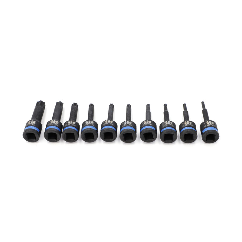 IIT PRO IIT PRO 10PC 1/2'' DRIVE 3'' STAR BIT IMPACT SOCKETS IN FOAM TRAY T25-T70