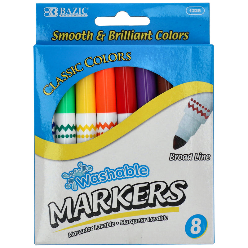 8 COLOR JUMBO WASHABLE MARKERS BROAD LINE -NO ONLINE SALES