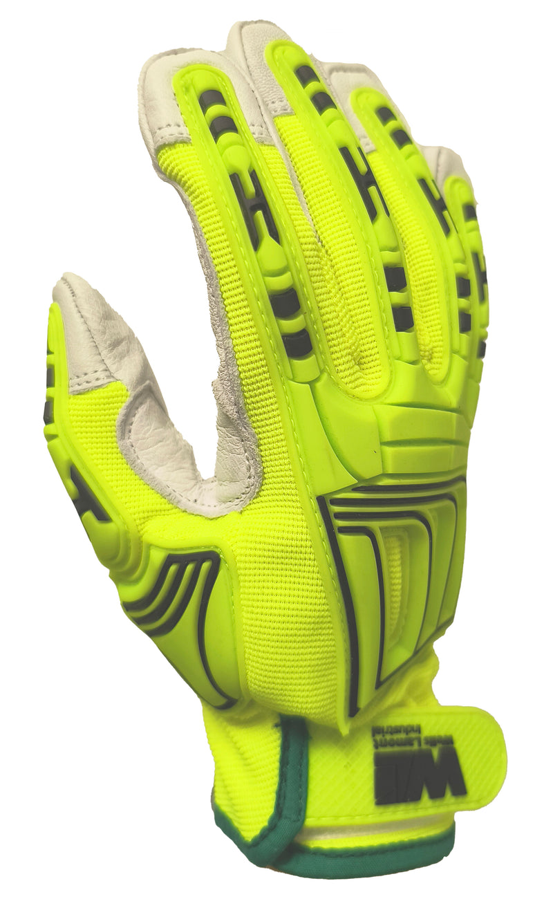 WELLS LAMONT HIGH VISIBILITY NEON WORK GLOVE MEDIUM SOME STAINING