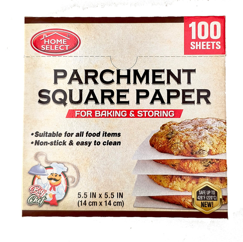 HOME SELECT 100CT PARCHMENT PAPER 5-1/2'' PRE-CUT SQUARE SHEETS