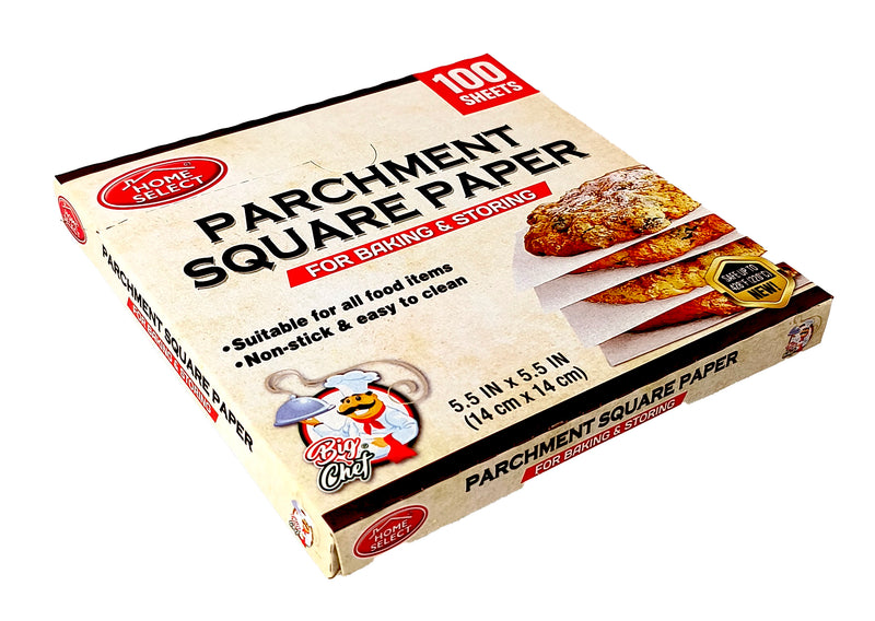 HOME SELECT 100CT PARCHMENT PAPER 5-1/2'' PRE-CUT SQUARE SHEETS