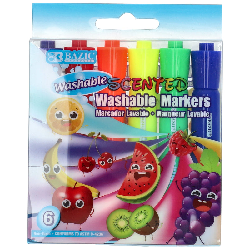 6 COLOR SCENTED WASHABLE MARKERS -NO ONLINE SALES