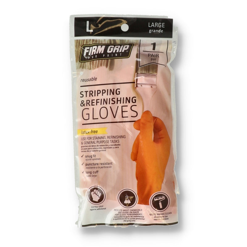 FIRM GRIP REUSABLE ORANGE STRIPPING & STAINING GLOVES LRG