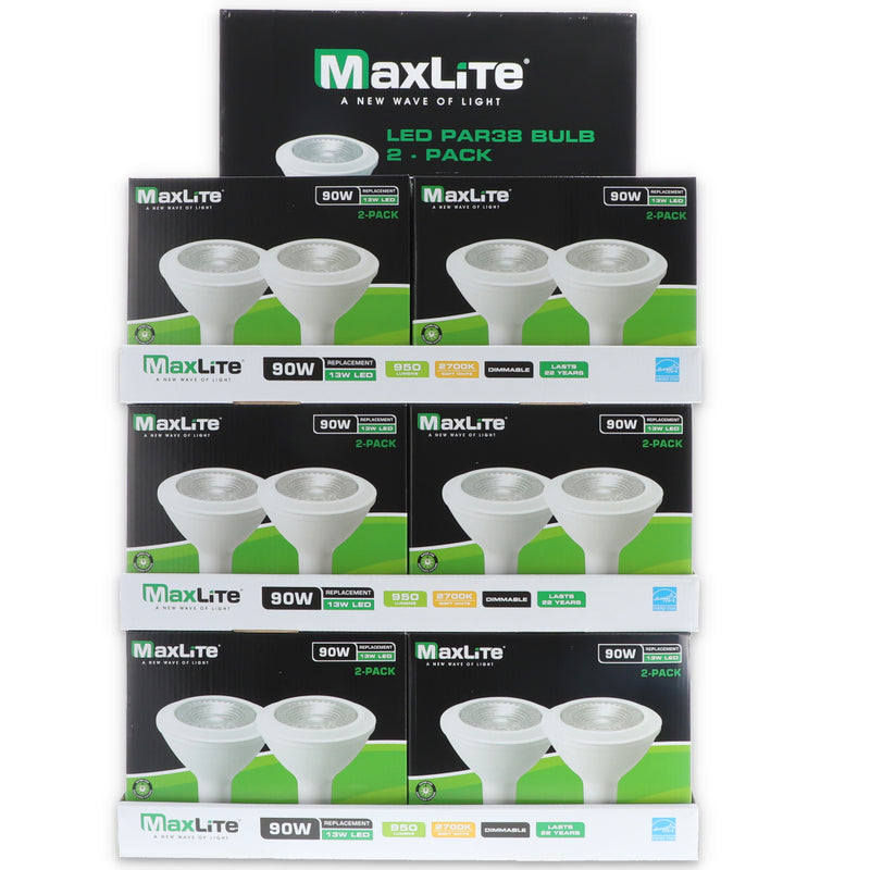 2PK 13=90W LED PAR38 FLOOD DIMMABLE SOFT WHITE