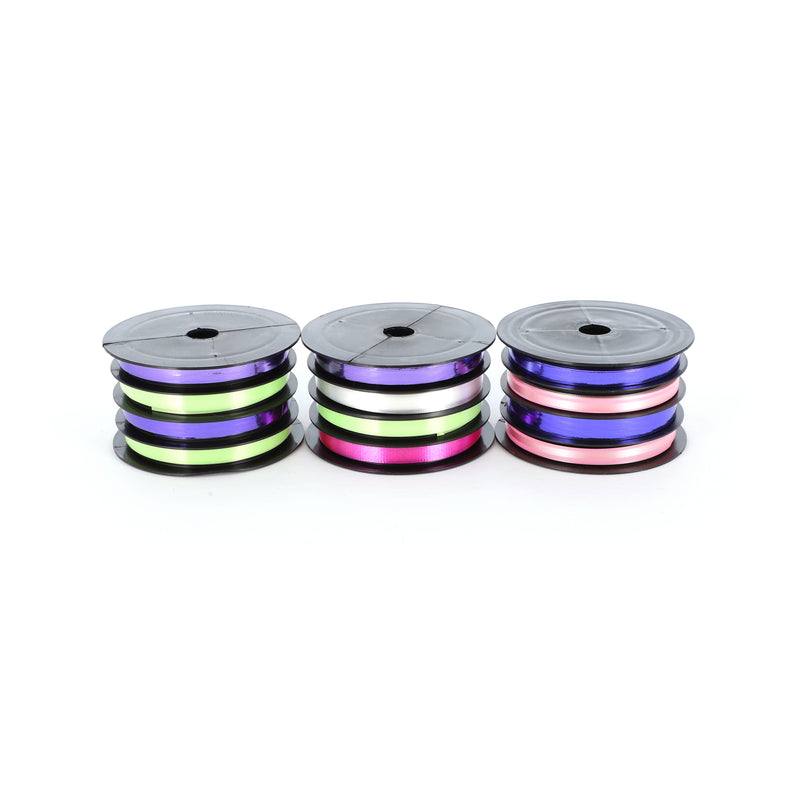 4 ROLL 1/4''x20' RIBBONS (80' TOTAL) ASSORTED COLORS USA MADE