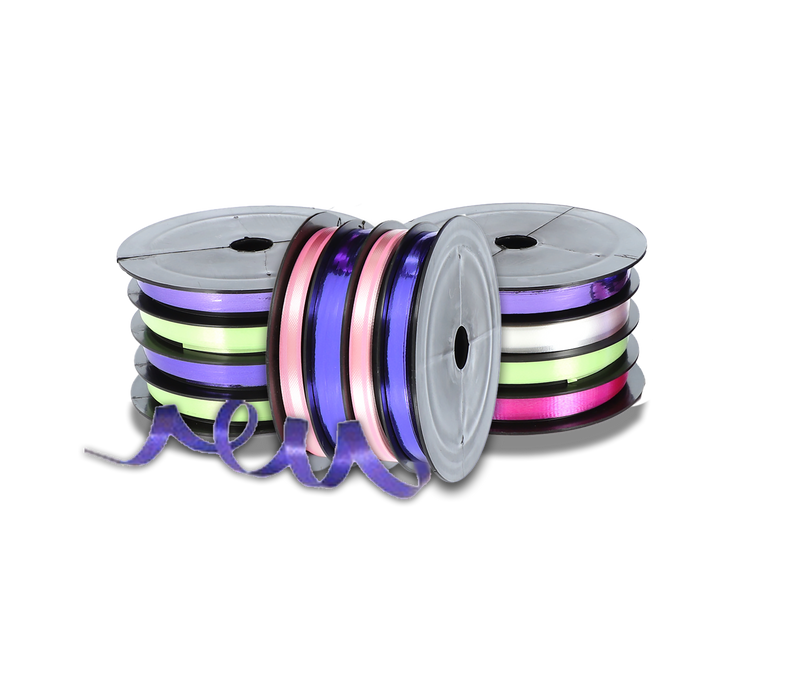 4 ROLL 1/4''x20' RIBBONS (80' TOTAL) ASSORTED COLORS USA MADE