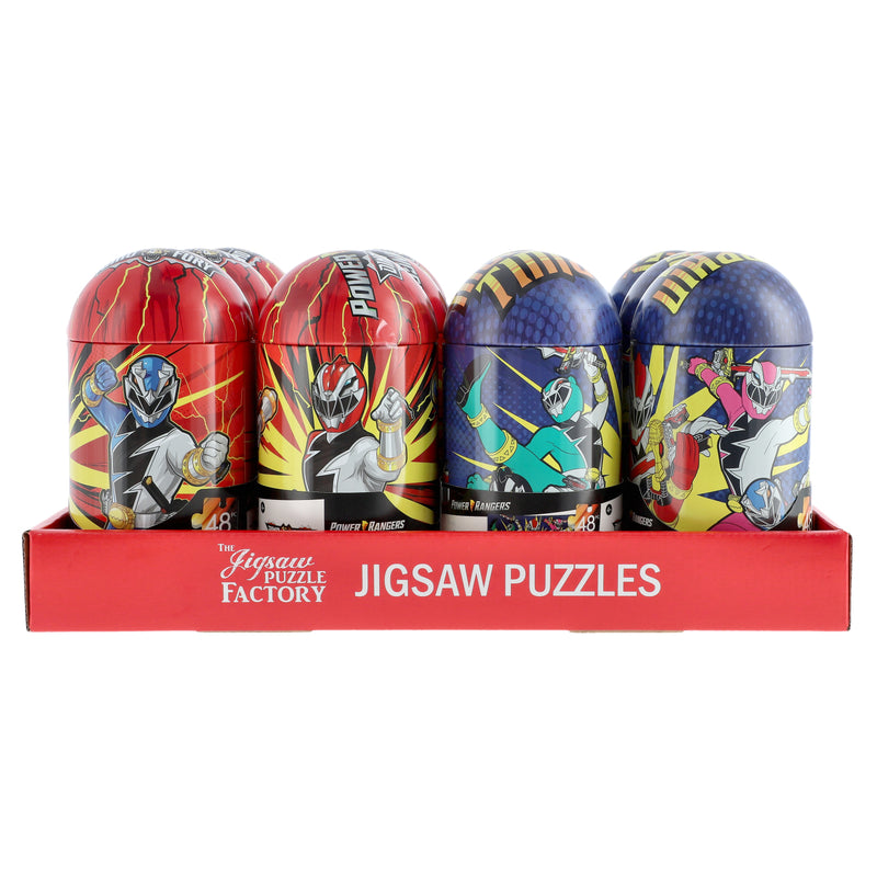 POWER RANGERS 48 PC PUZZLE TIN CAPSULE 11.2x15''