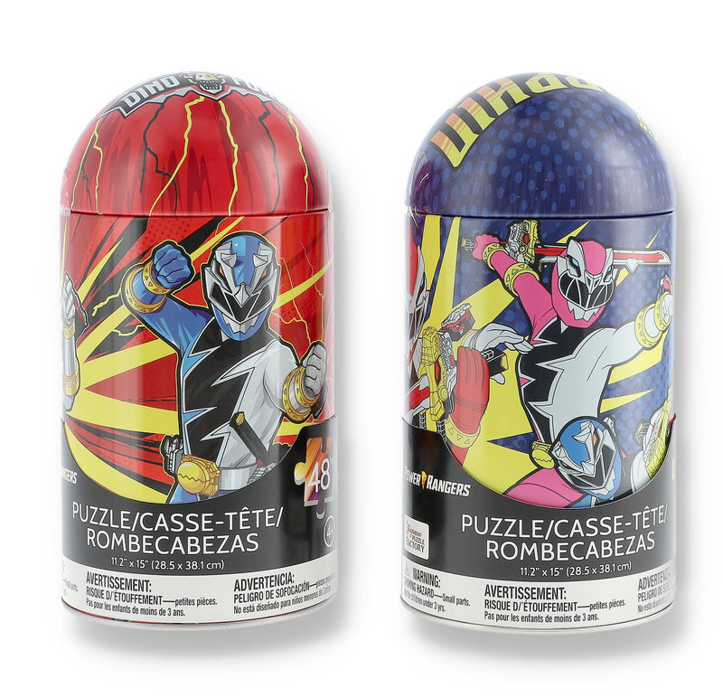 POWER RANGERS 48 PC PUZZLE TIN CAPSULE 11.2x15''