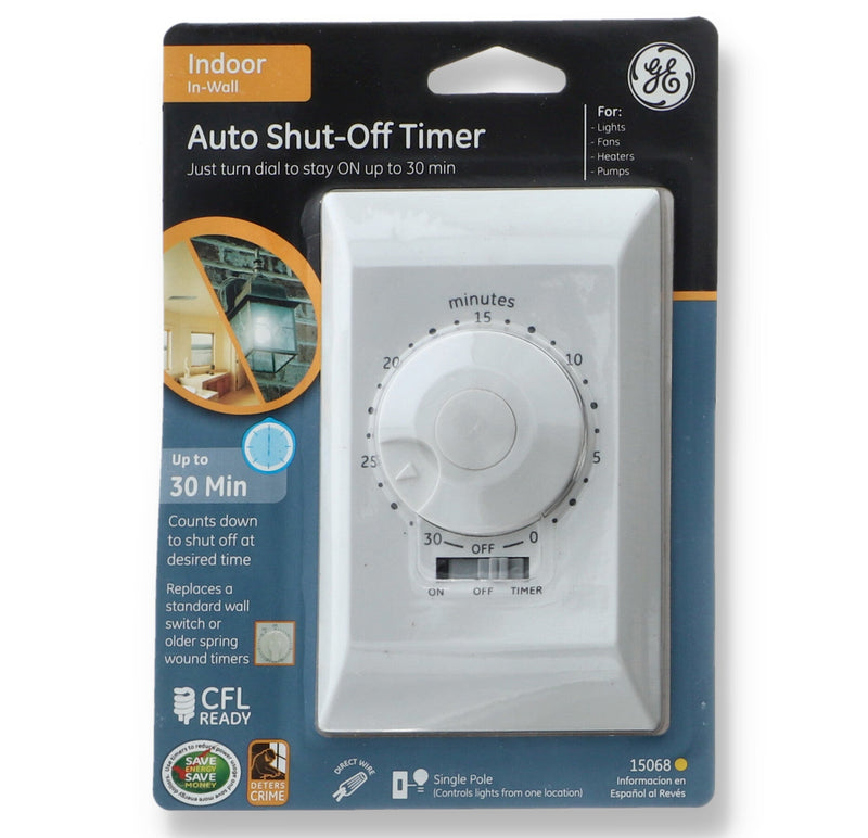 30 MINUTE IN-WALL AUTO SHUT-OFF TIMER WHITE COLOR