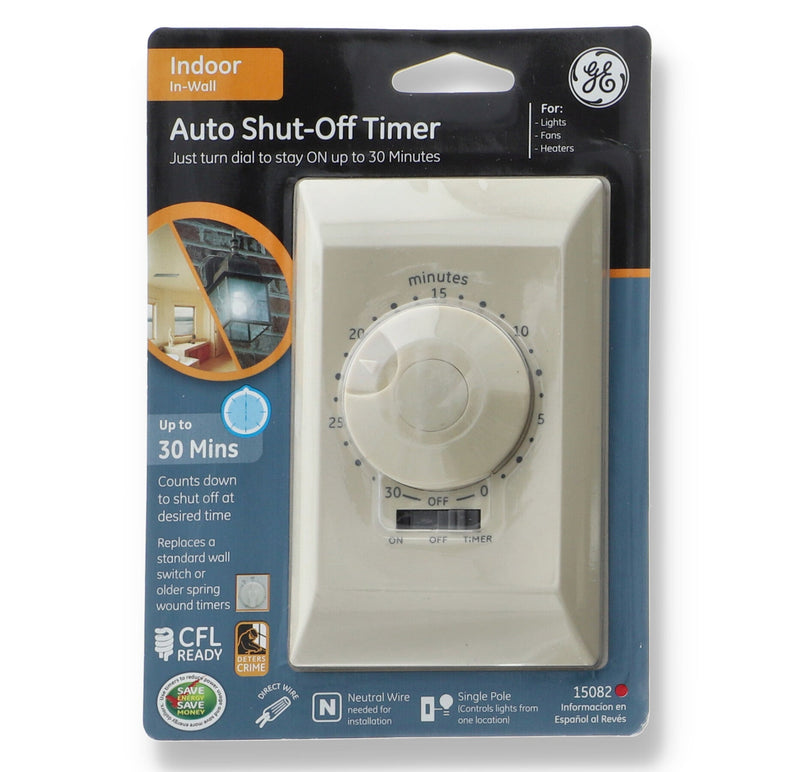 30 MINUTE IN-WALL AUTO SHUT-OFF TIMER ALMOND COLOR