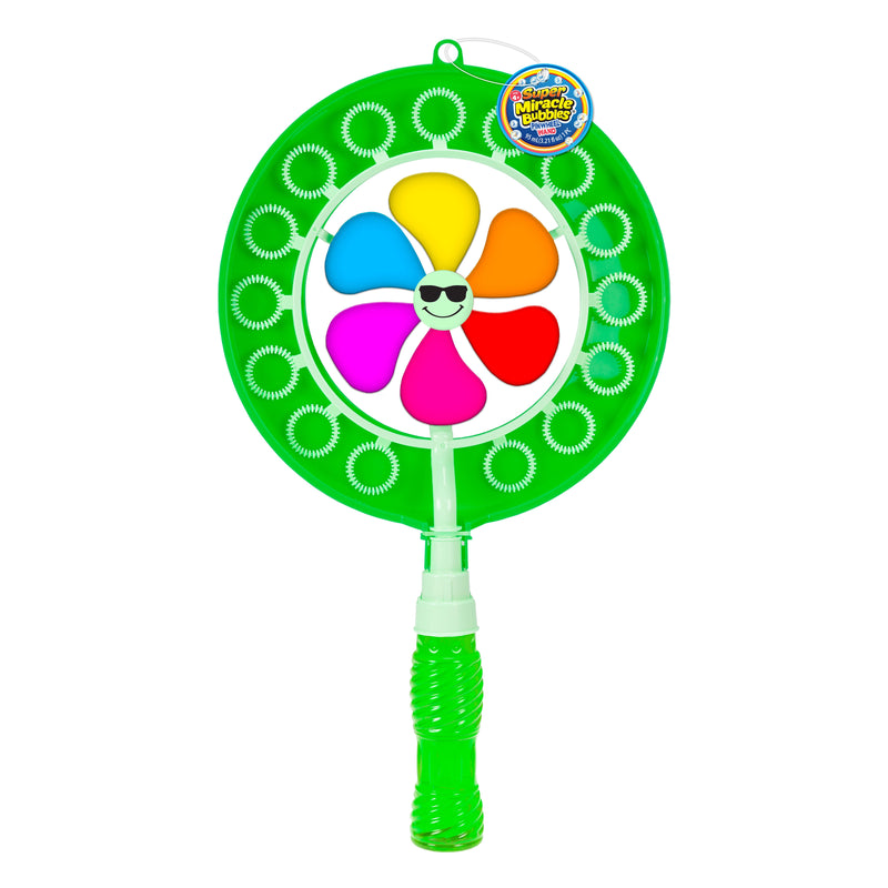 SUPER MIRACLE BUBBLE PINWHEEL WAND & SOLUTION
