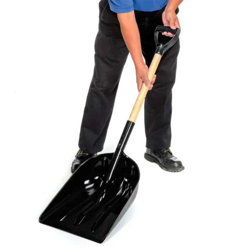 AMES 16'' POLY D HANDLE GRAIN-SNOW SCOOP SHOVEL WITH WOOD HANDLE