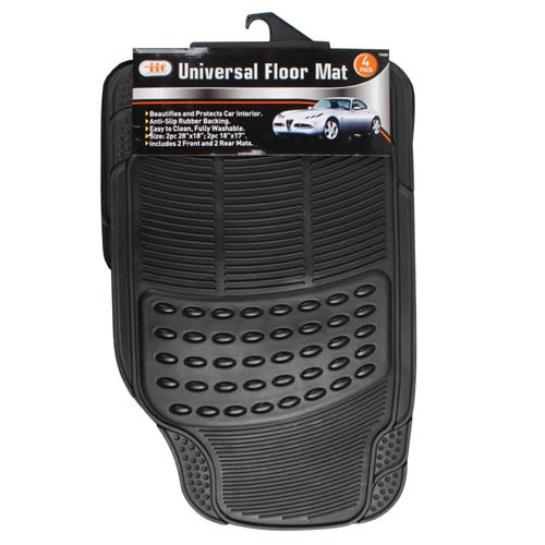 16402-IIT 4pc UNIVERSAL CAR FLOOR MAT 28x18''