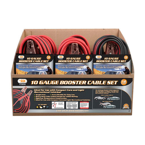 IIT 12'' 10 GAUGE BOOSTER CABLES