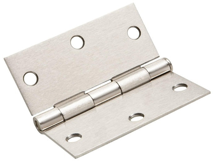CROWN 3.5'' CHROME SQUARE RADIUS SQUEAK FREE DOOR HINGE & SCREWS