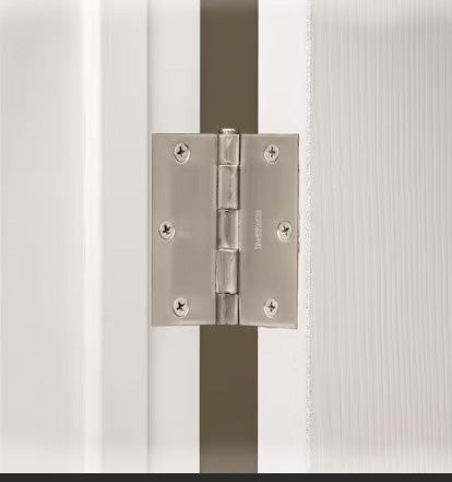CROWN 3.5'' CHROME SQUARE RADIUS SQUEAK FREE DOOR HINGE & SCREWS