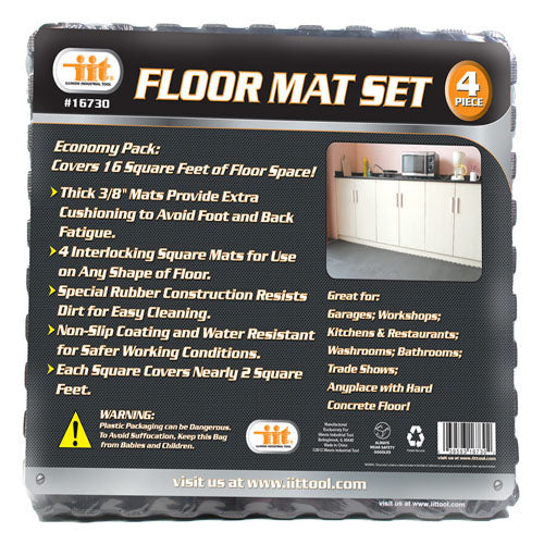 16730-IIT 4pk SHOP FLOOR MAT 22x22''