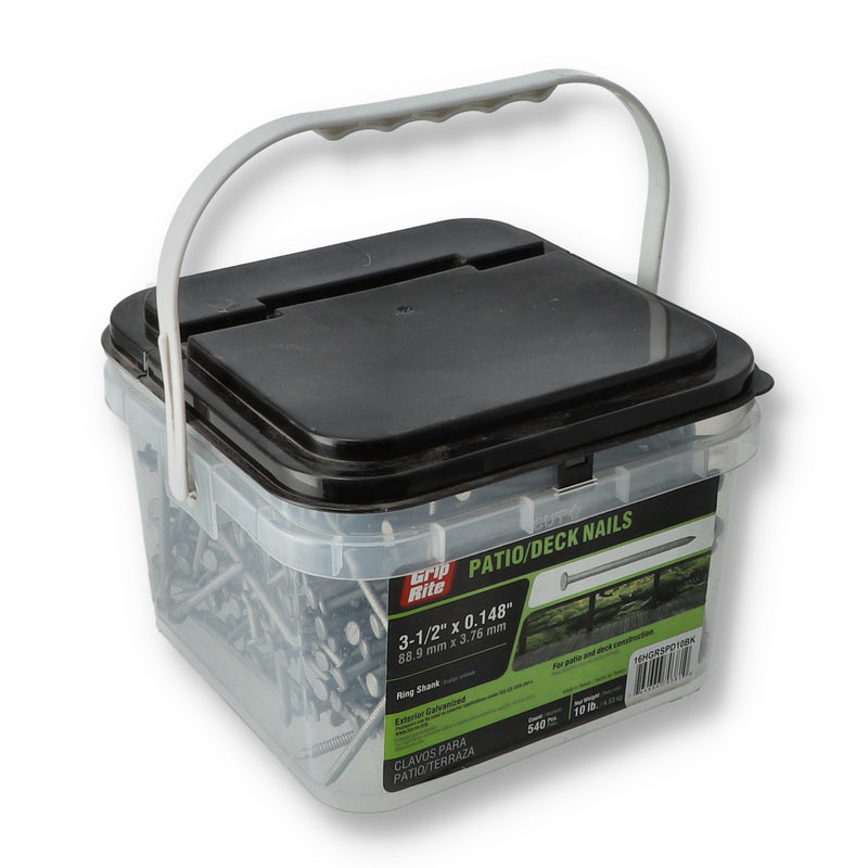 GRIP-RITE 10LB COMMON NAILS 3-1/2x.148'' GALVANIZED