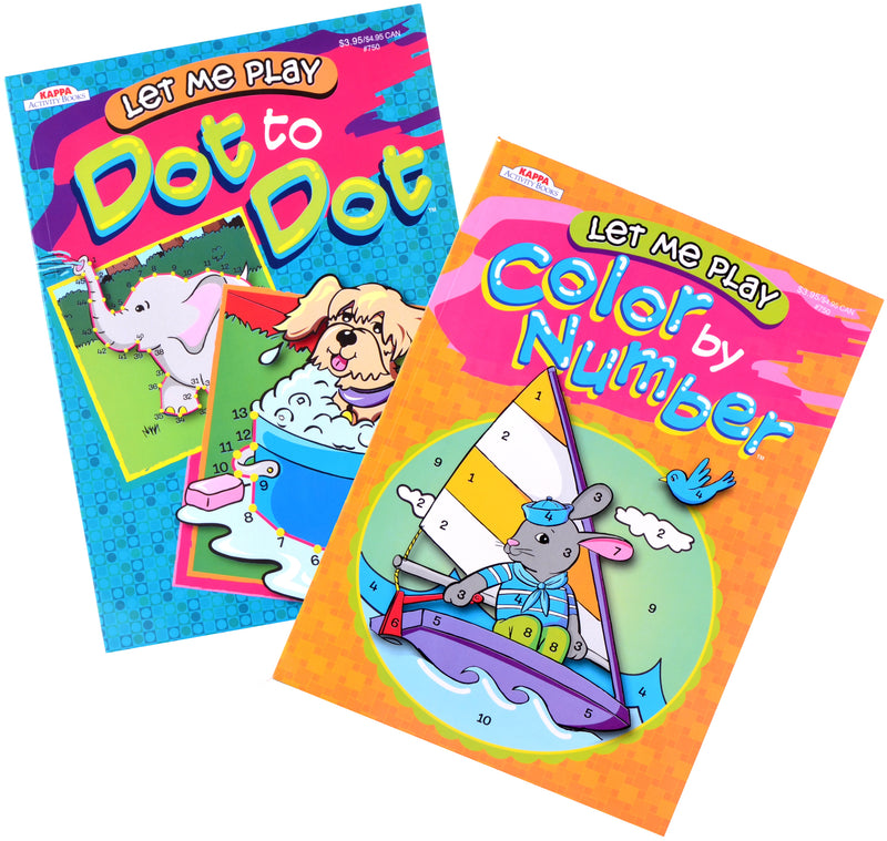 LET ME PLAY DOT TO DOT & COLOR BY NUMBER BOOKS