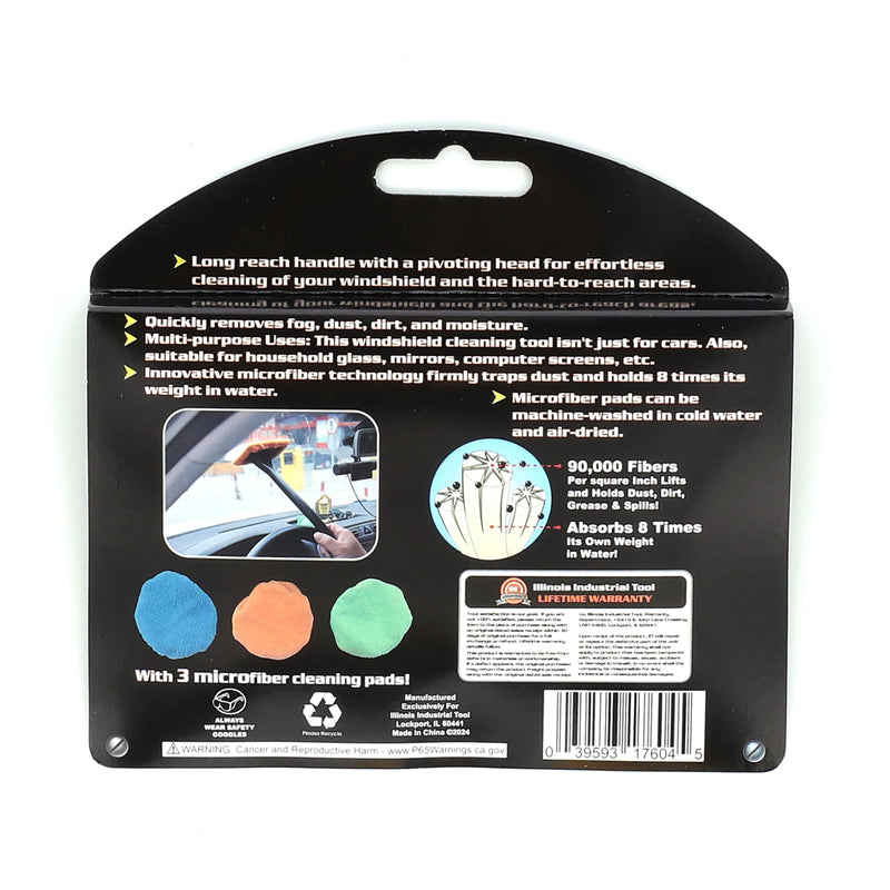IIT MICROFIBER WINDSHIELD BRUSH WITH 2 EXTRA PADS