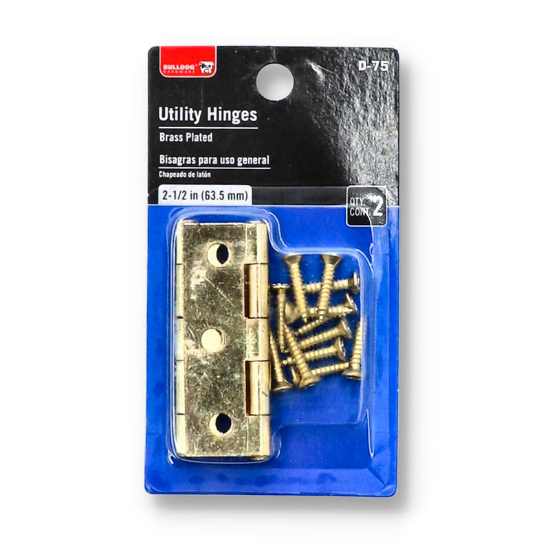 2-1/2'' BRASS UTILITY HINGE & SCREWS