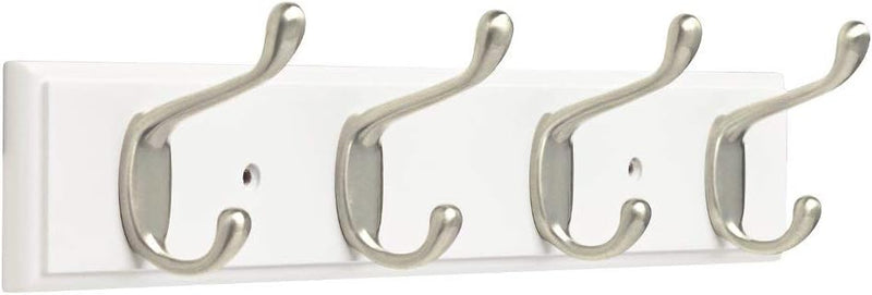 4 HOOK WALL MOUNT COAT RACK 16.7x4.2''