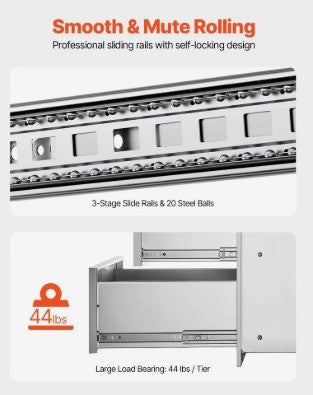 VEVOR 18 X 23 X 23'' OUTDOOR KITCHEN DRAWERS