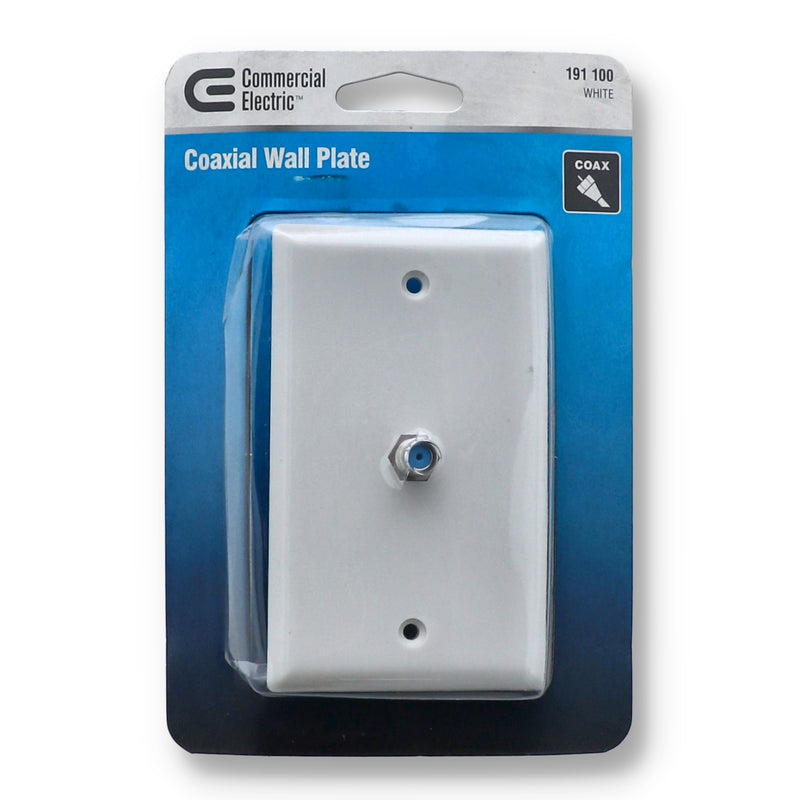 COMMERCIAL ELECTRIC COAXIAL WALL PLATE WHITE