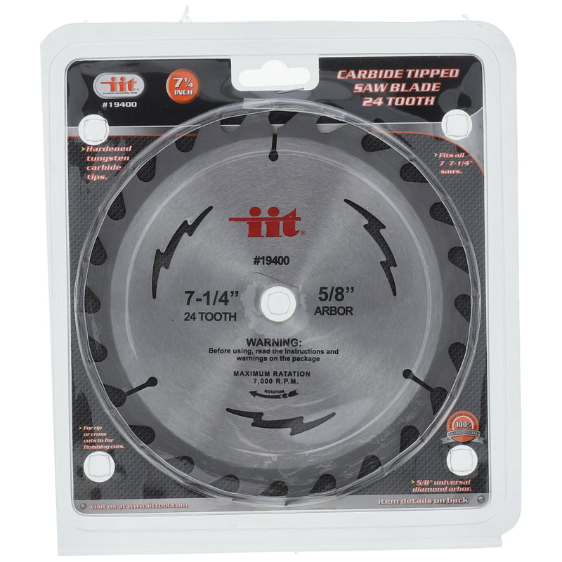 IIT 7-1/4'' CARBIDE SAW BLADE 24 TOOTH