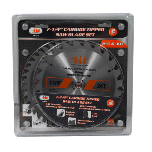 IIT 2pk 7-1/4'' CARBIDE SAW BLADE 24&40 TOOTH