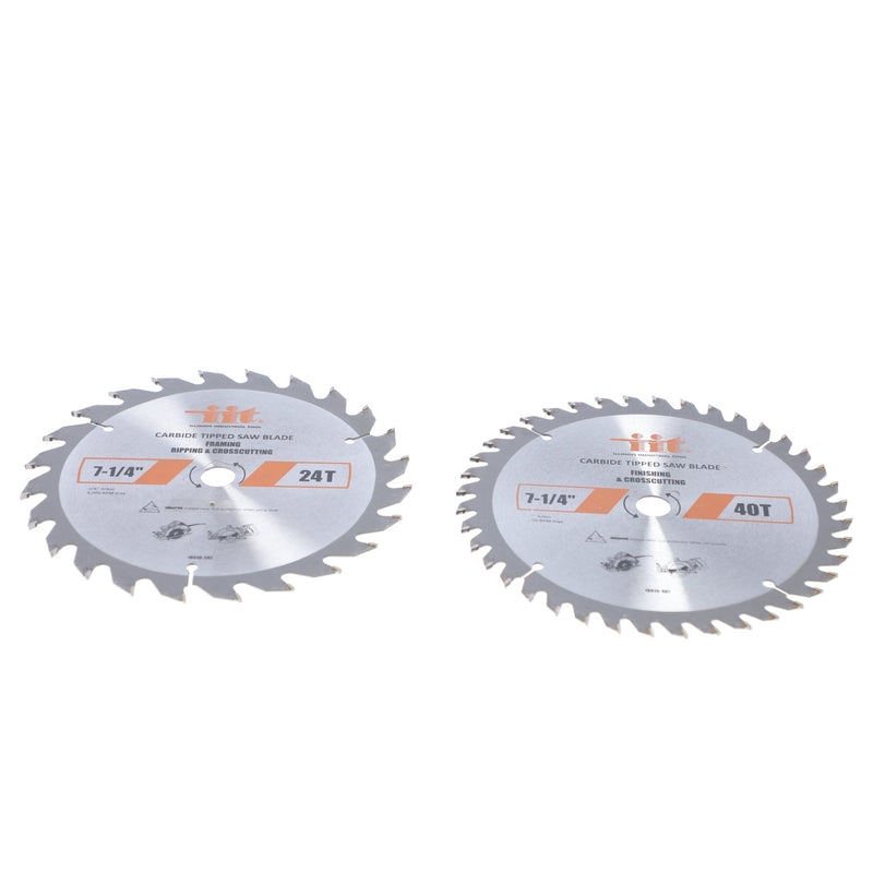 IIT 2pk 7-1/4'' CARBIDE SAW BLADE 24&40 TOOTH
