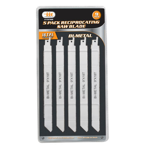 IIT 5PC 9'' BI-METAL RECIP BLADE 18T