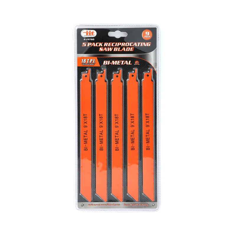 IIT 5PC 9'' BI-METAL RECIP BLADE 18T