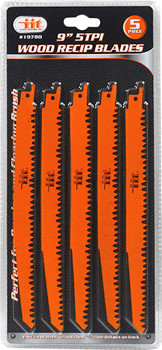 IIT 5pc 9'' 5tpi WOOD RECIP BLADES