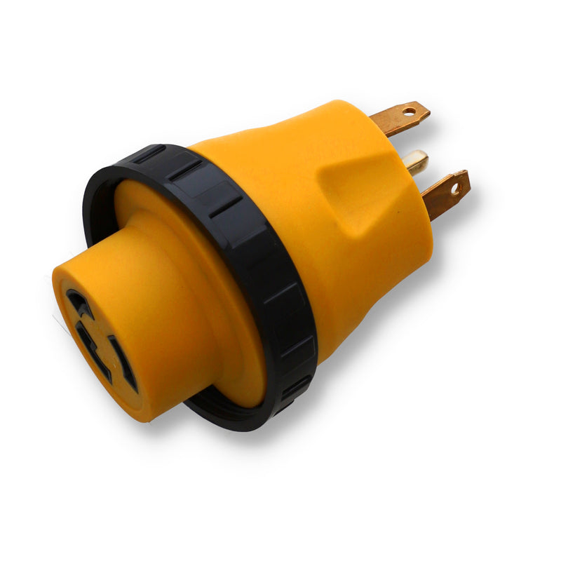 RV LOCKING ADAPTER 30A MALE TO 30A FEMALE