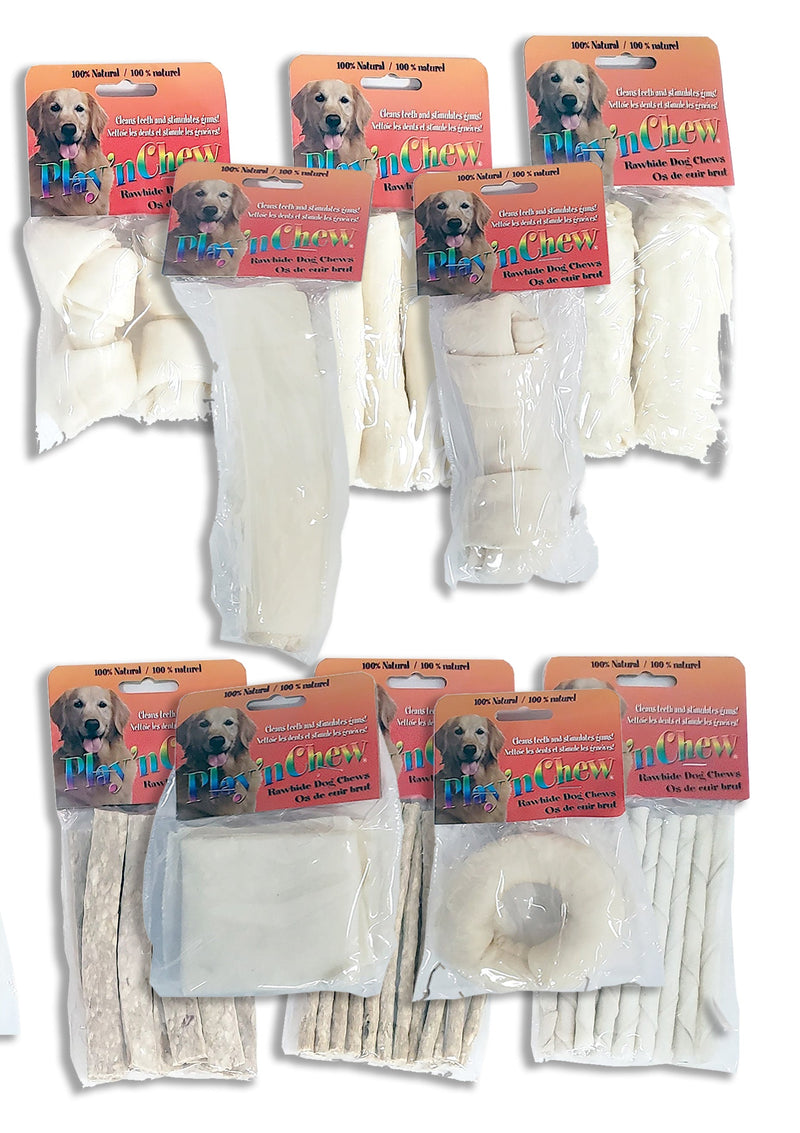 ASSORTED RAWHIDE DOG CHEWS