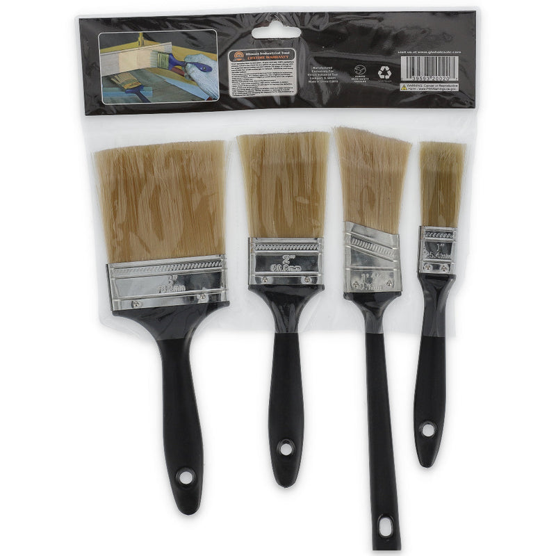 IIT 4pc PAINT BRUSH PLASTIC HANDLES