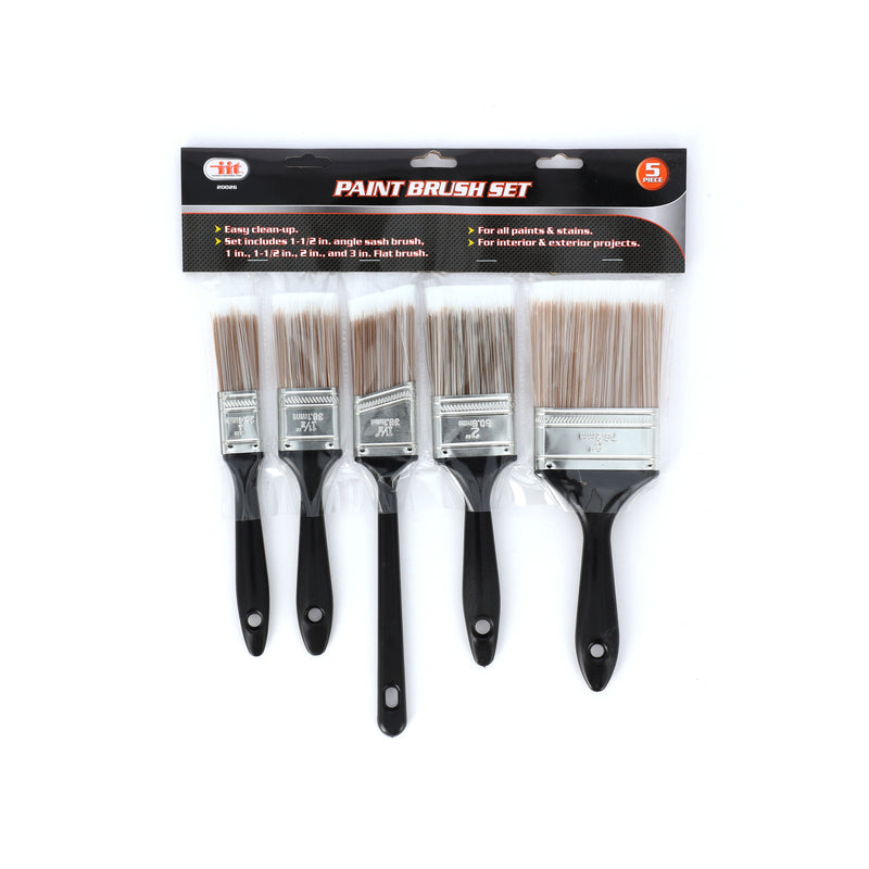 5PC PLASTIC HANDLE PAINT BRUSH 1-3''