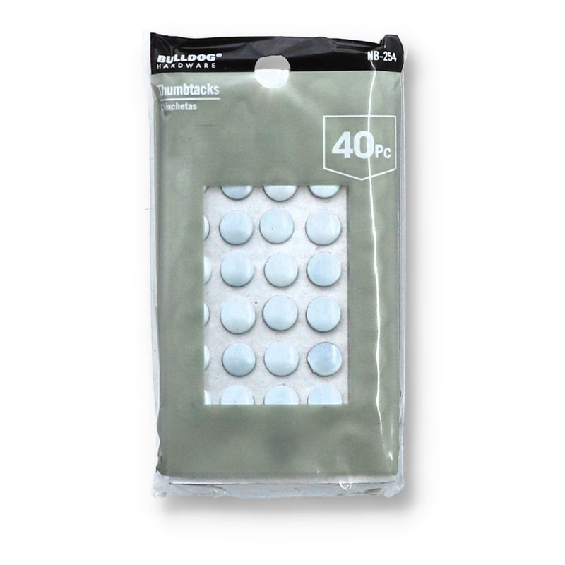 40PC WHITE METAL THUMBTACKS
