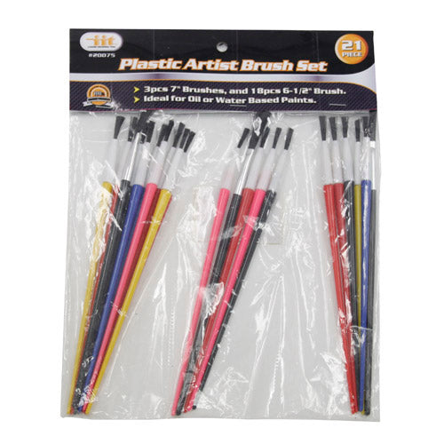 IIT 21pc PLASTIC ARTIST BRUSH SET