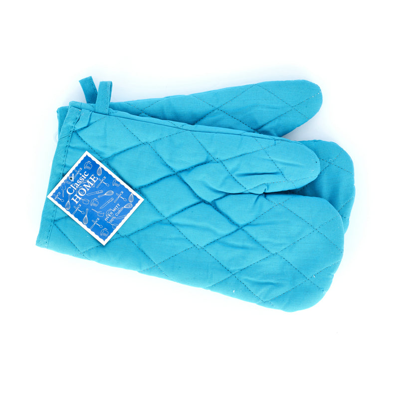 2pk BRIGHT SOLID WOVEN OVEN MITT ASSORTED COLORS