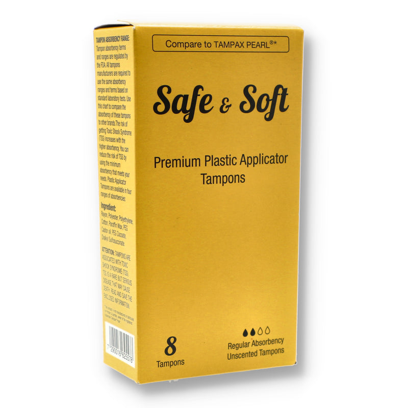8CT SAFE & SOFT PLASTIC APPLICATOR TAMPONS