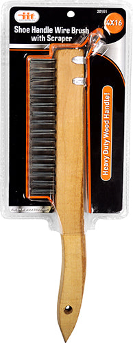 IIT SHOE HANDLE WIRE BRUSH WITH SCRAPER