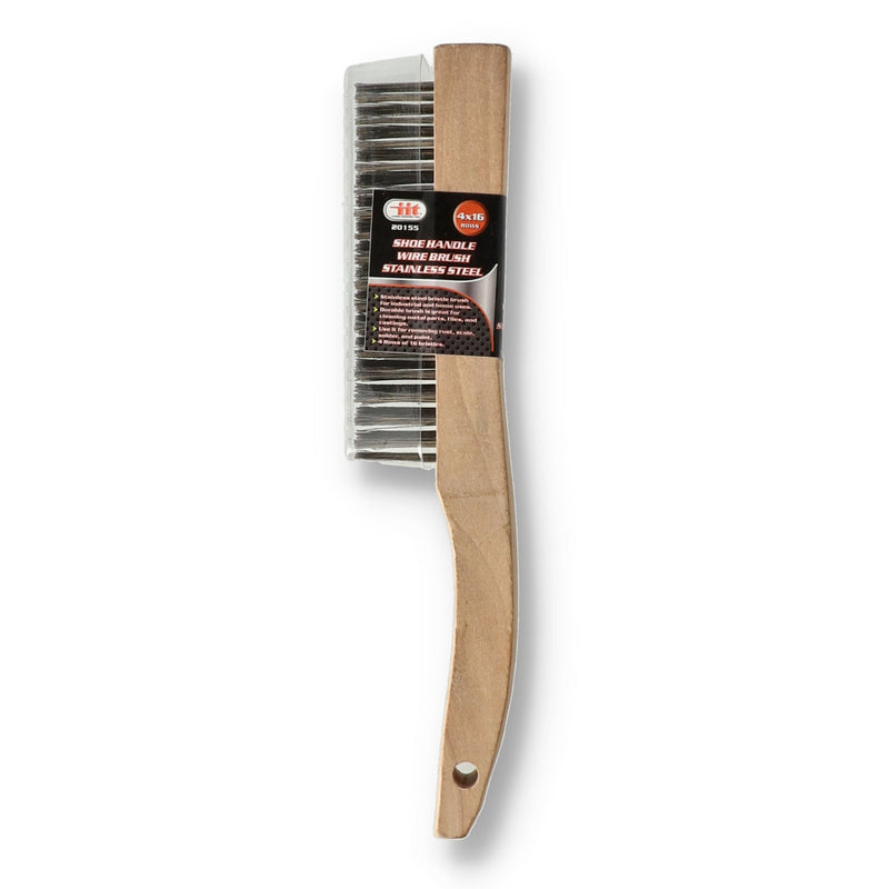 SHOE HANDLE WIRE BRUSH 4x16 STAINLESS STEEL