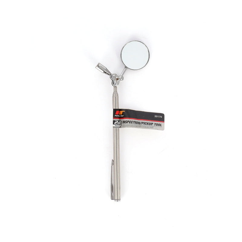 PERFORMANCE TOOL 2-IN-1 TELESCOPING MIRROR & MAGNET PICKUP TOOL (SHELF PULL)-NO ADVERTISING