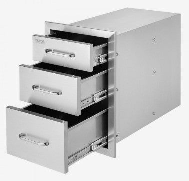 VEVOR 3-DRAWER STAINLESS OUTDOOR KITCHEN DRAWERS 14x20.3x23''