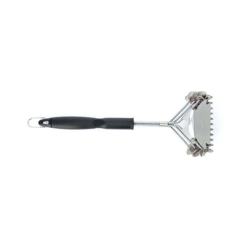 IIT 3 HEAD WIDE BBQ BRUSH WITH SCRAPER